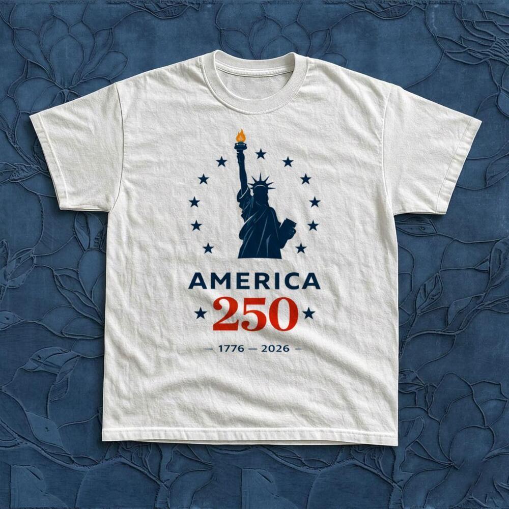 America 250 Statue Of Liberty White Unisex Tee